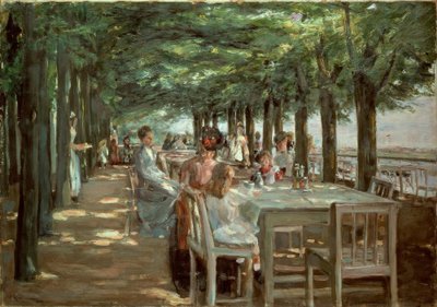 Terraza en el restaurante Jacob en Nienstedten en el Elba de Max Liebermann